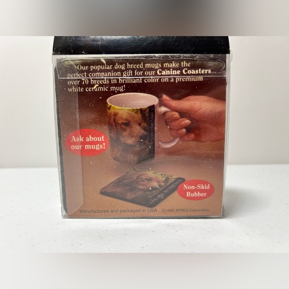 VTG Xpres Black Labrador Coasters Box Of 4 Barbara Augello Non-Skid Rubber - Picture 3 of 9